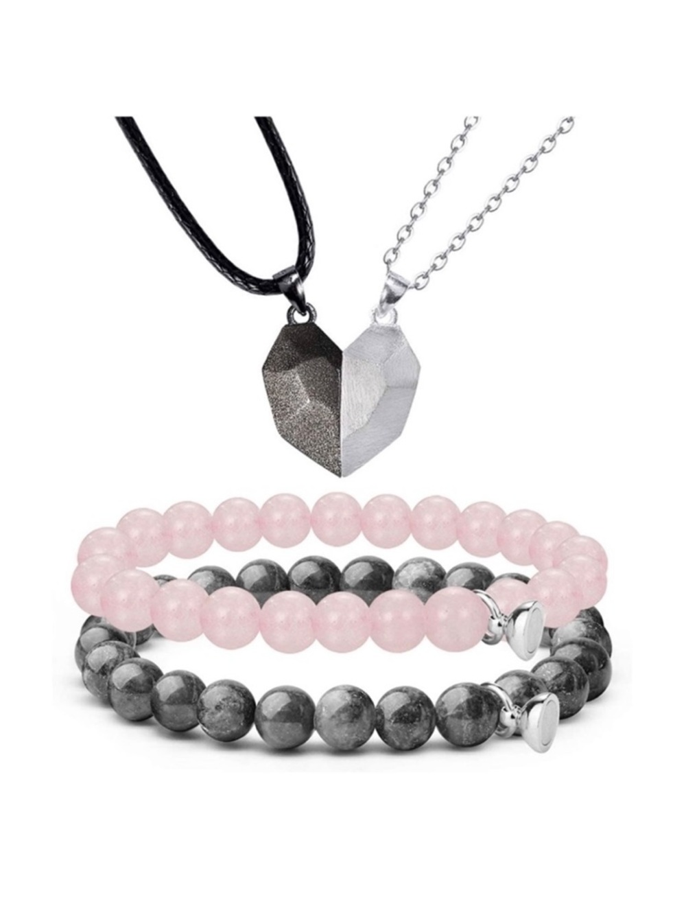 Friendship Love Bracelets & Heart Necklaces Magnetic